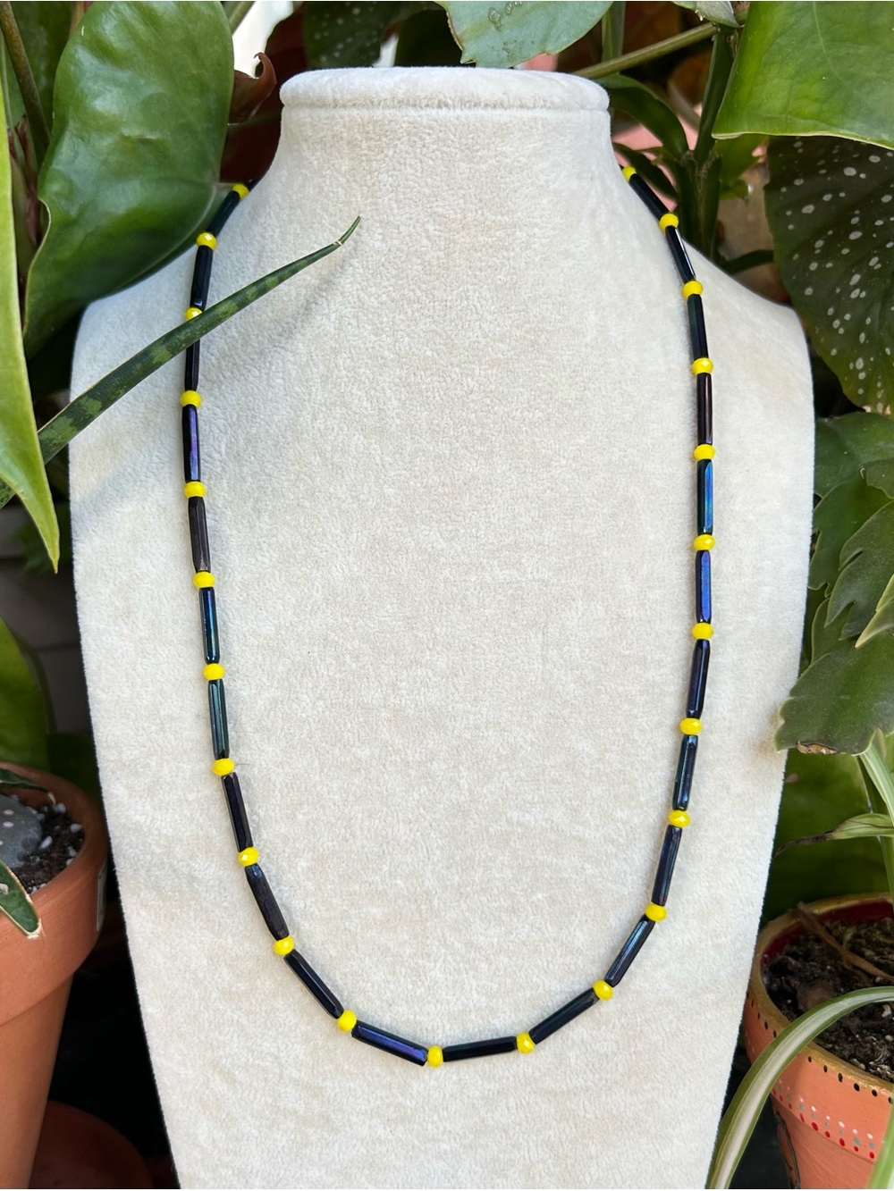 Blue & yellow necklace